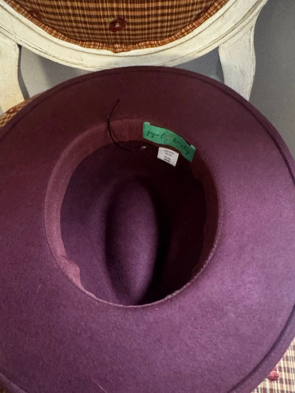 Classic Wide-Brim Felt Fedora Hat - Wine